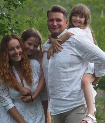 Penzion Valtice: Radek Hoštický s rodinou